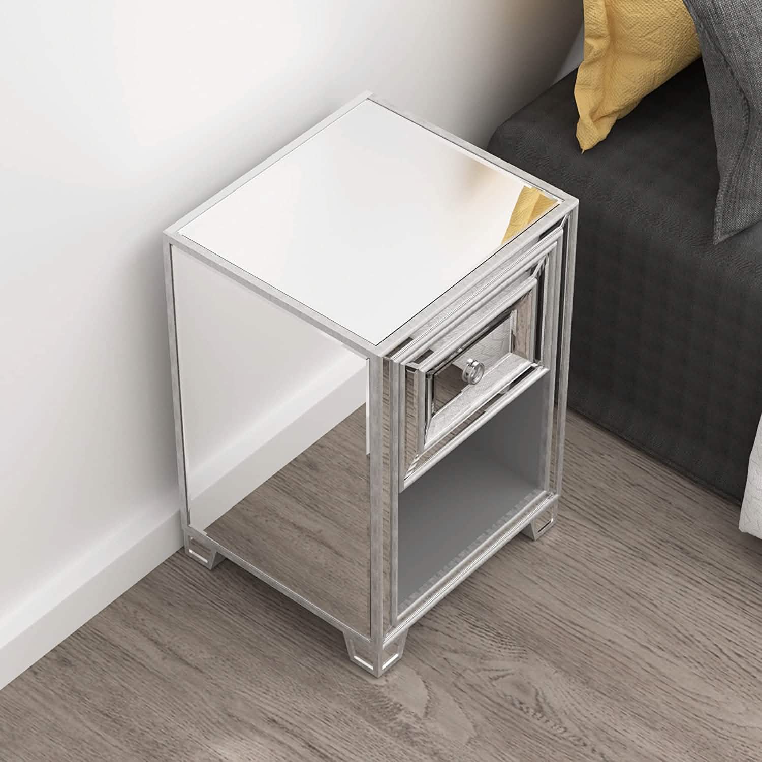 Mirrored Accent Bedside Coffee Table