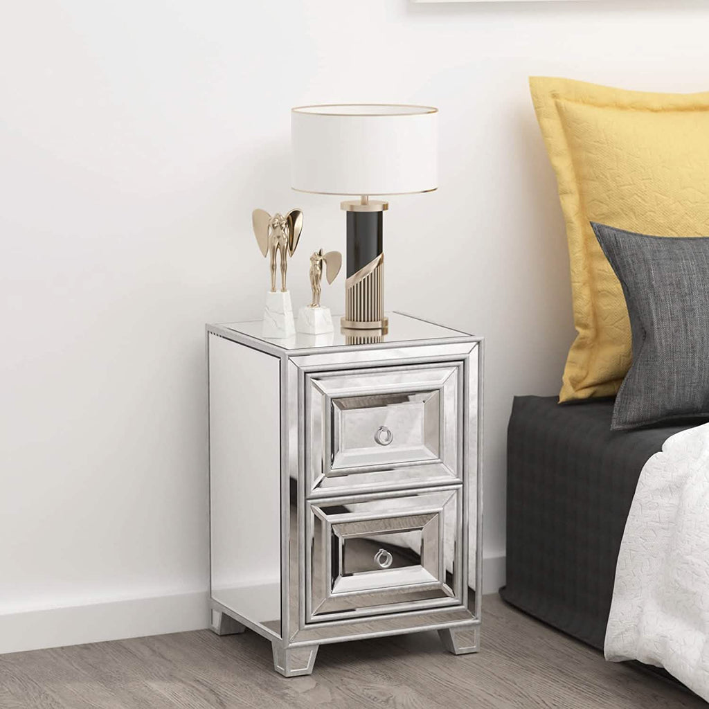 Mirrored Accent Bedside Coffee Table