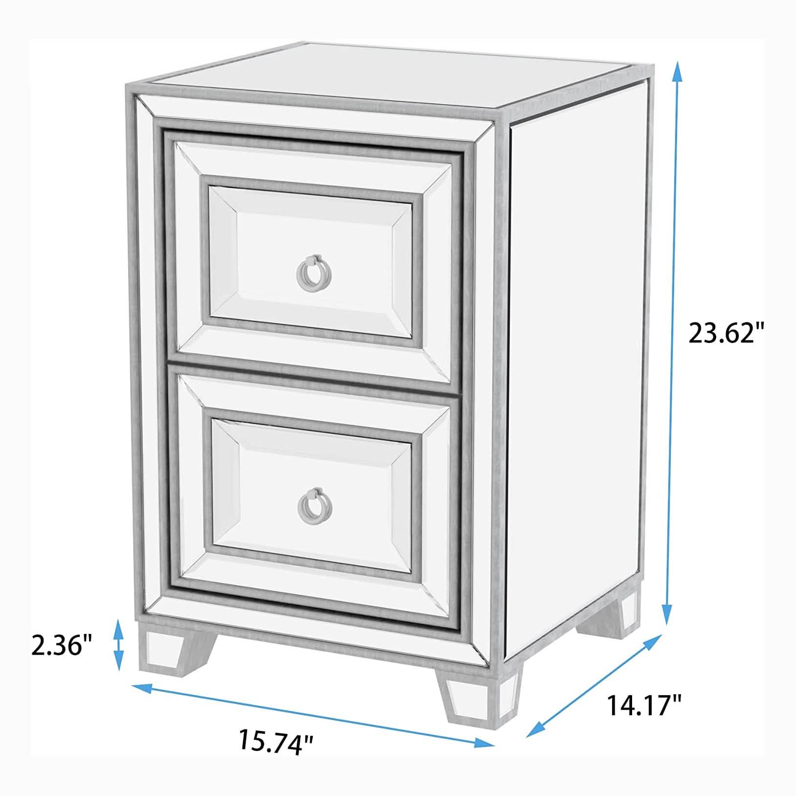Mirrored Accent Bedside Coffee Table