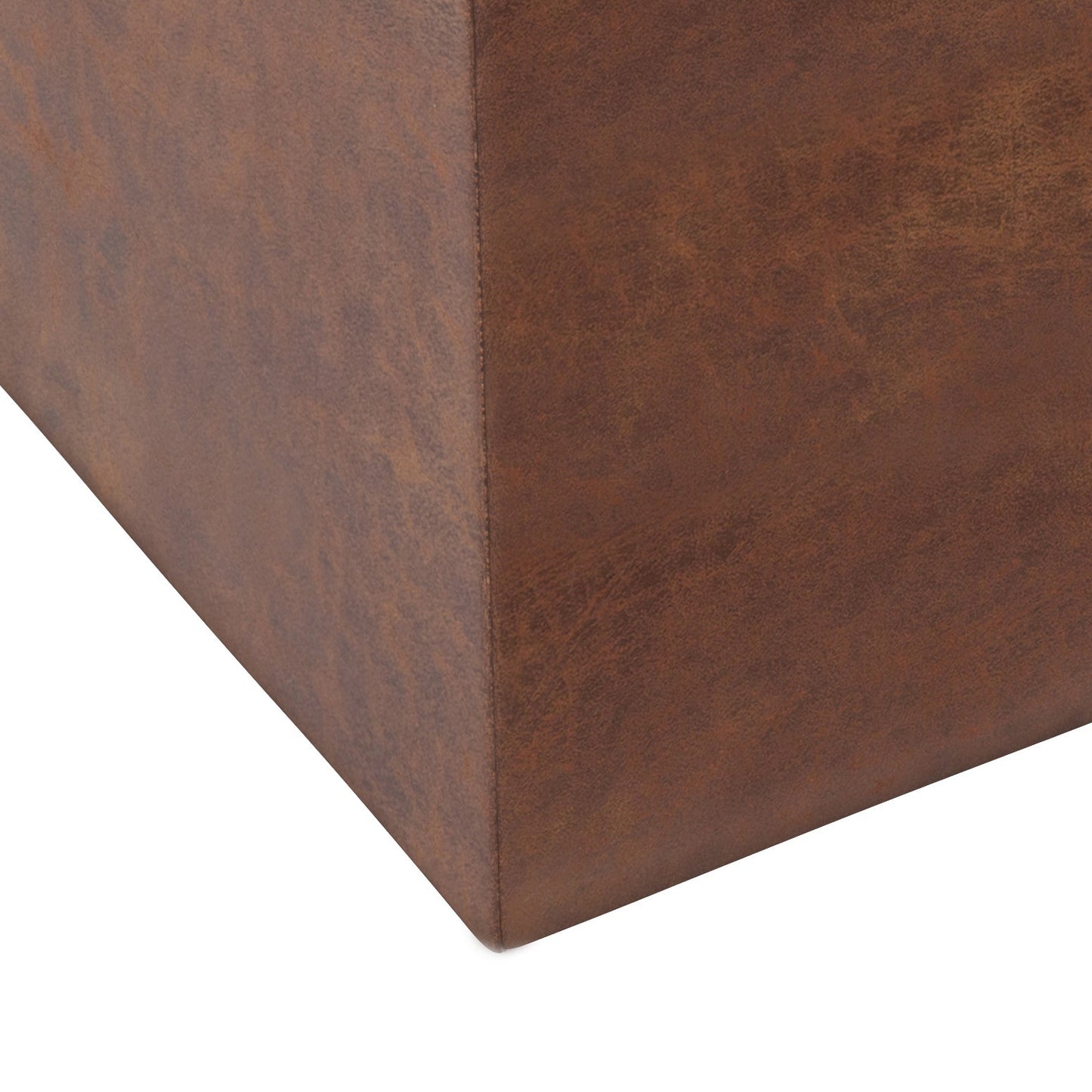 Rockwood 17 Inch Wide Cube Storage Ottoman with Tray