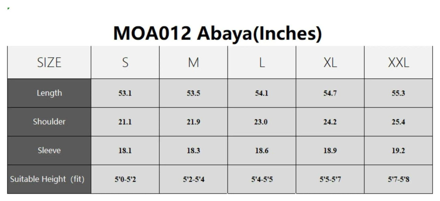 Nida Pearl 4-Piece Set Open Abaya (MOA012)