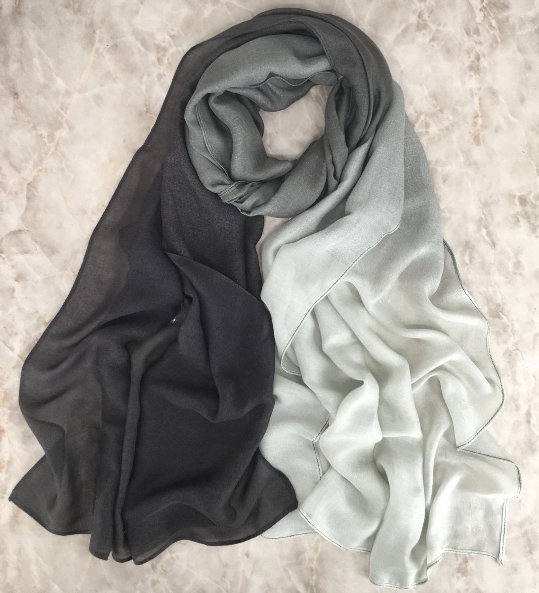 Modal Gradient Soft Hijab | Color Transition Hijab with Natural Flow (MH162)