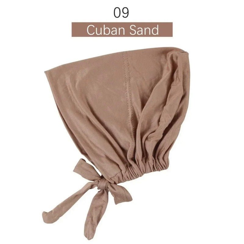 Stretch Cotton Tie-Back Under Cap | Adjustable Hijab Bonnet(MH200)