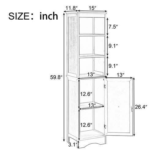 Modern Freestanding Tall Bathroom Locker