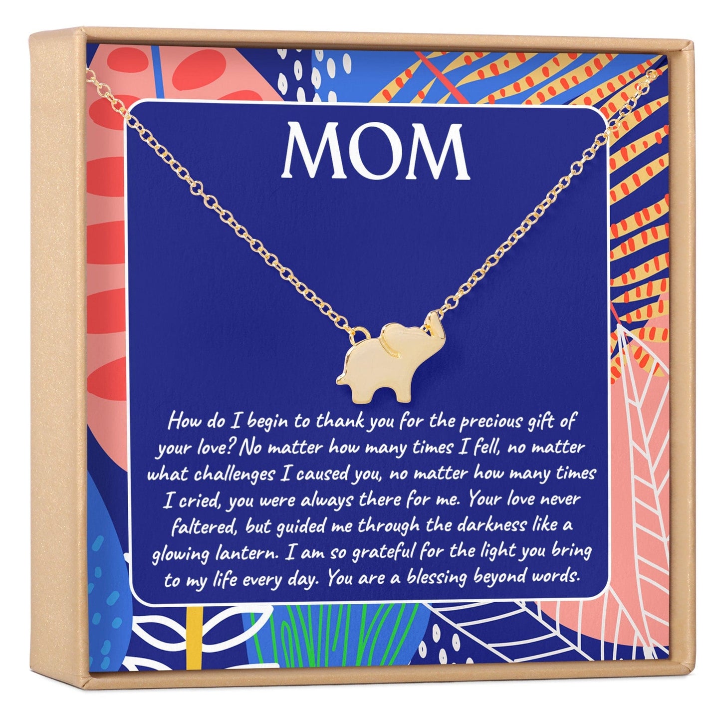 Mom Elephant Pendant Necklace