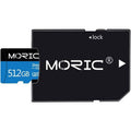Carte Micro SD Moric 512 Go avec adaptateur, carte mémoire rapide Classe 10 (reconditionnée)