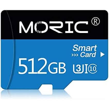 Carte Micro SD Moric 512 Go avec adaptateur, carte mémoire rapide Classe 10 (reconditionnée)