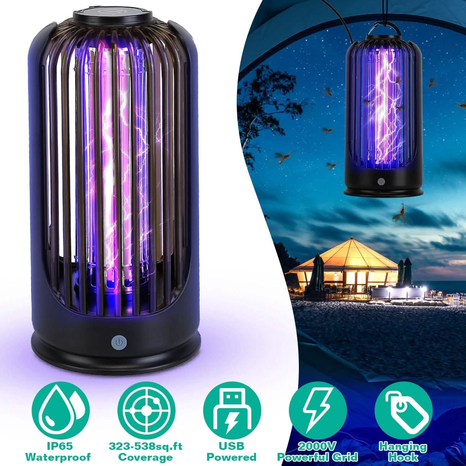 蚊取りランプ 2000V 高出力害虫駆除