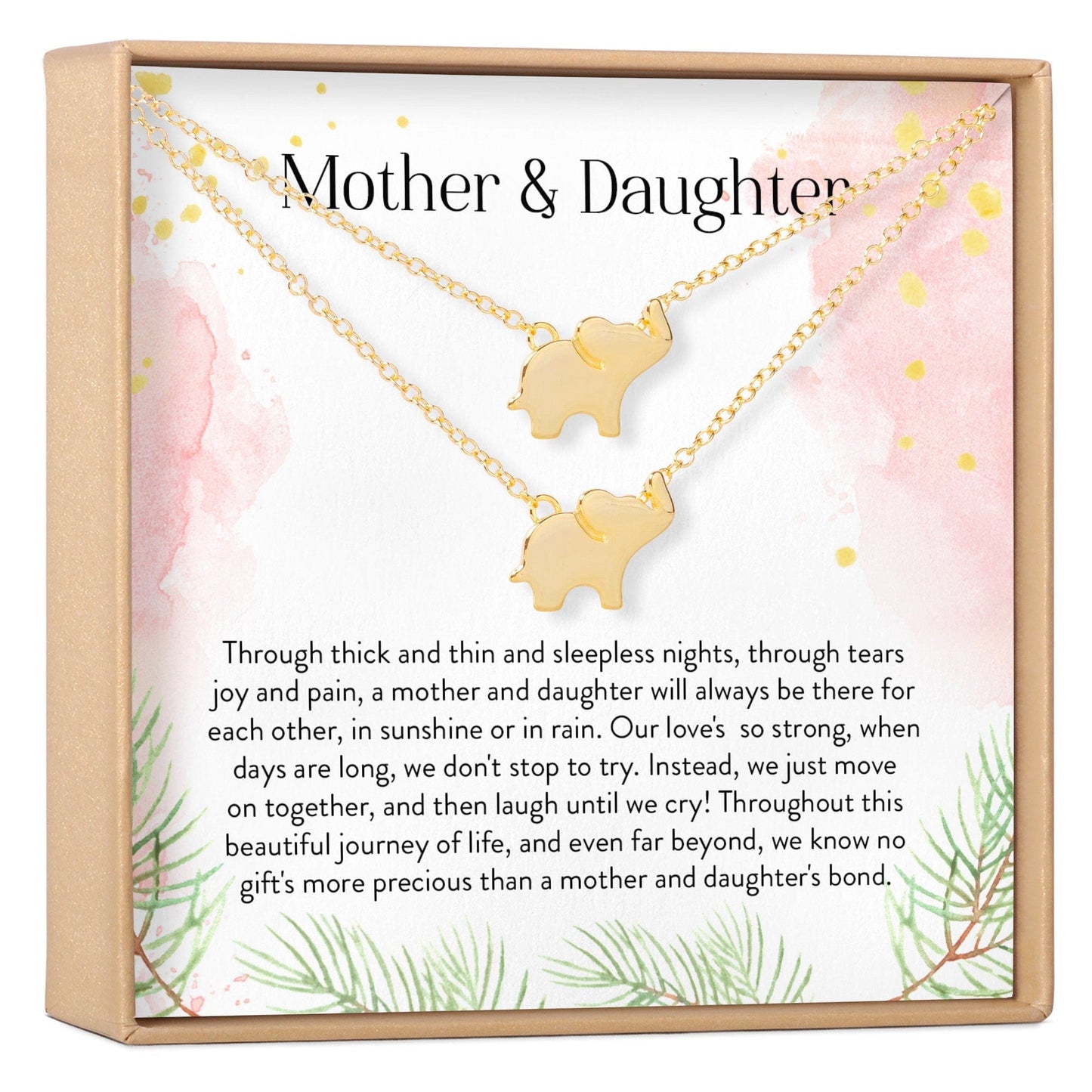 Mother & Daughter Elephant Necklace Set