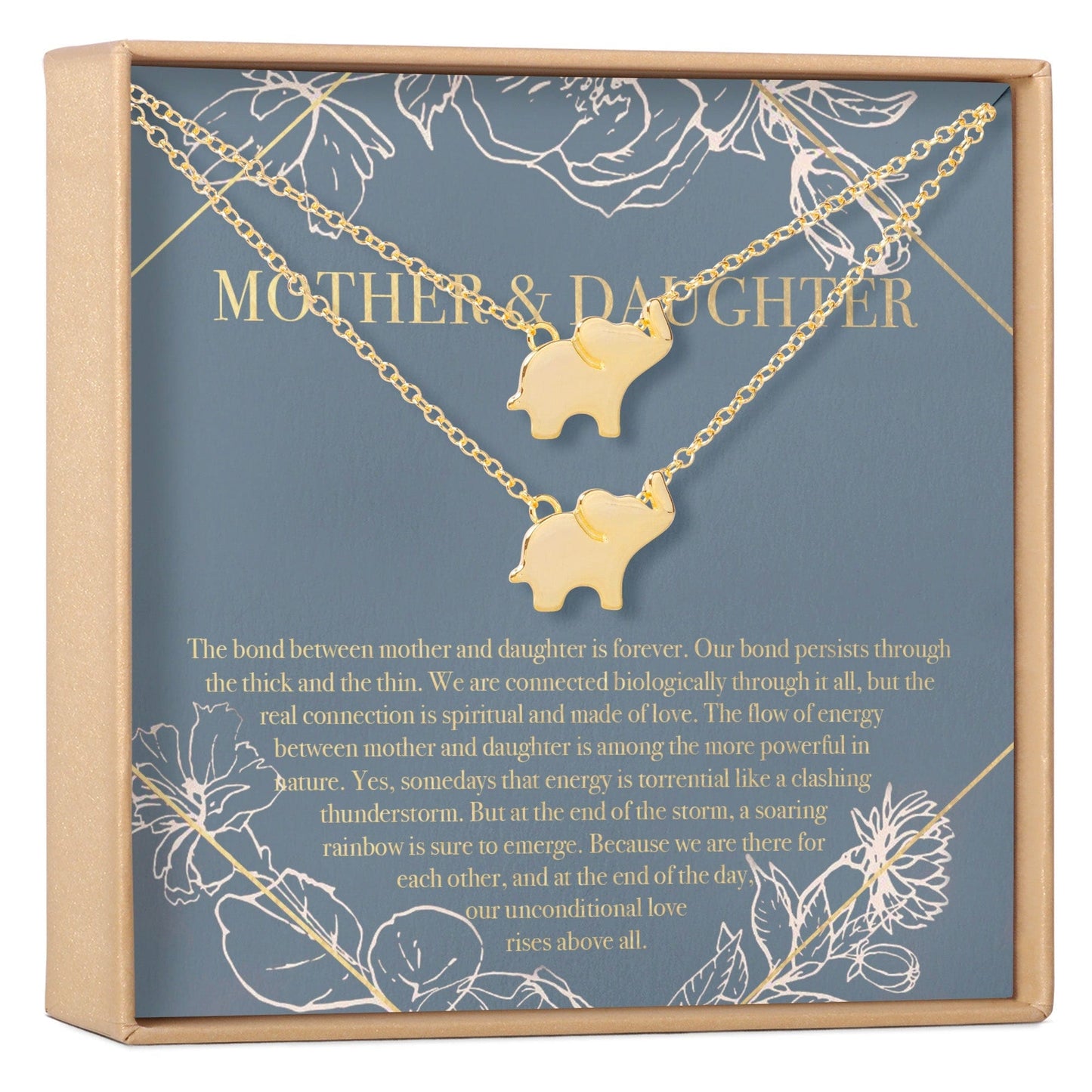 Mother & Daughter Elephant Necklace Set