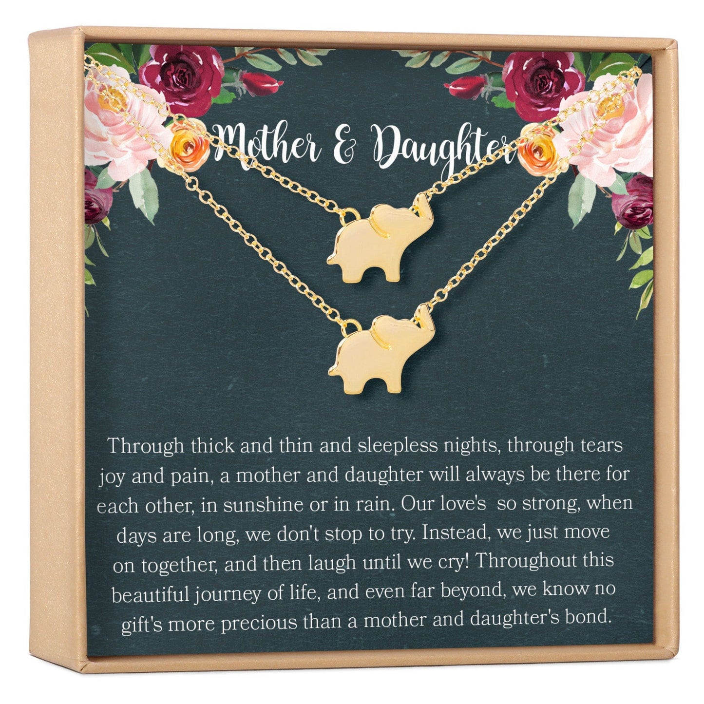 Mother & Daughter Elephant Necklace Set