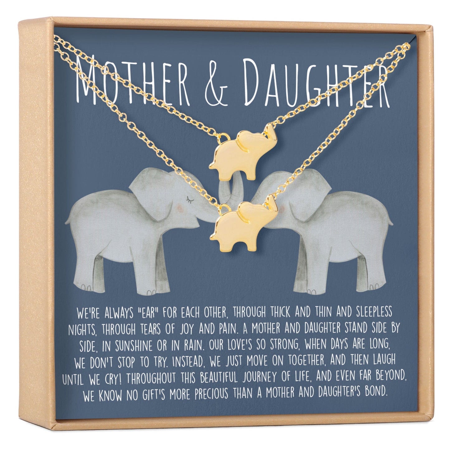 Mother & Daughter Elephant Necklace Set