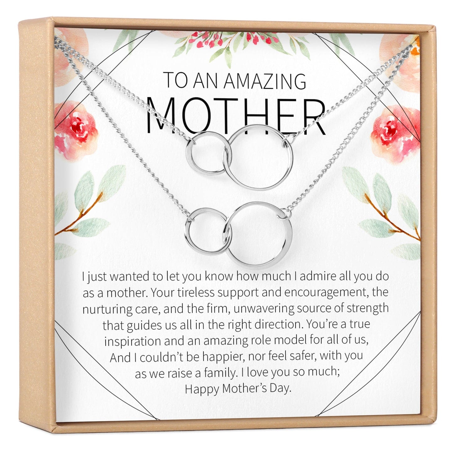 Mother's Day Gift From Husband Double Circles Necklace Set