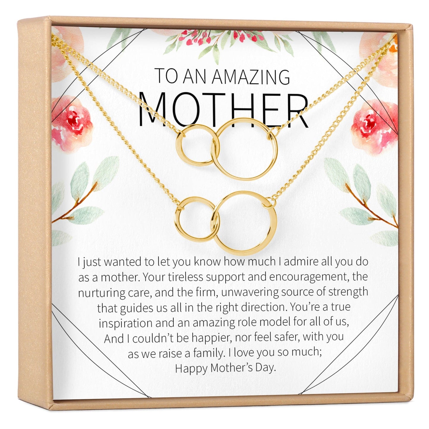 Mother's Day Gift From Husband Double Circles Necklace Set