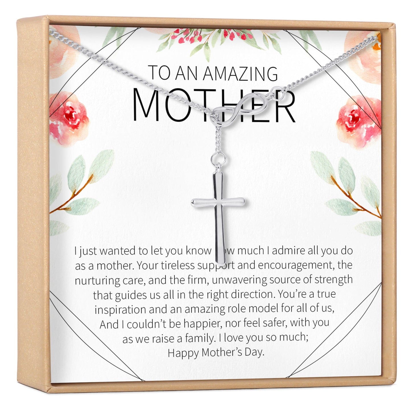 Mother's Day Gift From Husband Infinity Cross Necklace