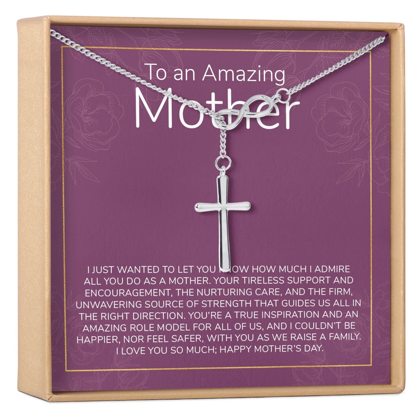 Mother's Day Gift From Husband Infinity Cross Necklace