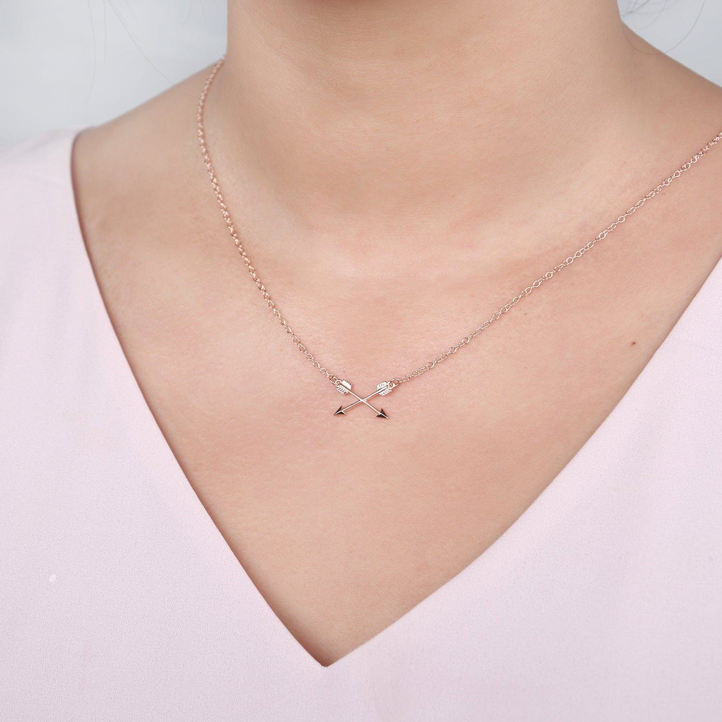 Motivational Double Intersecting Arrows Necklace