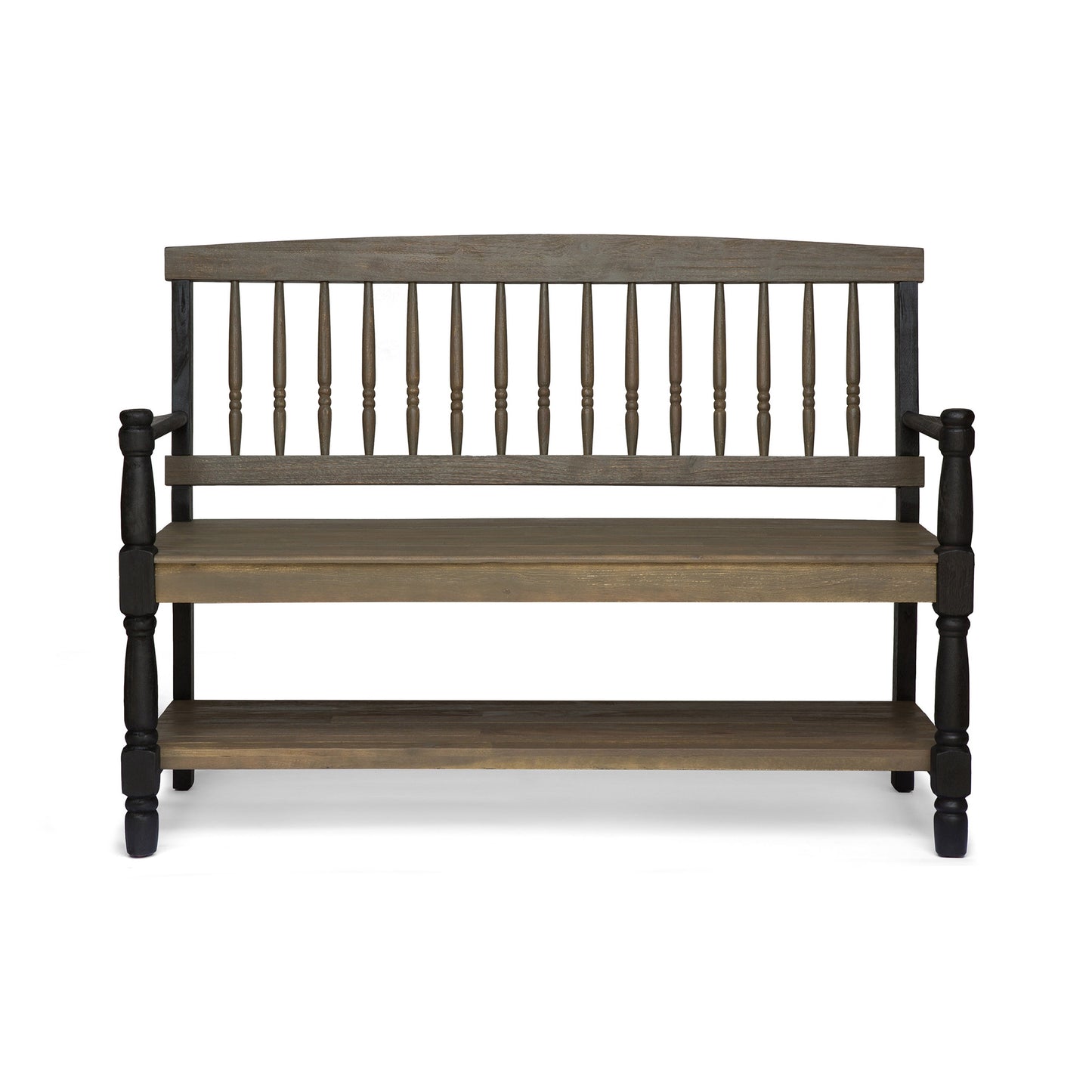 Patio Bench with Built-In Shelf