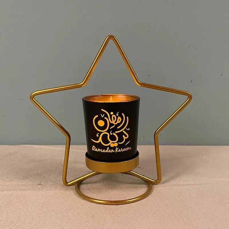 MR041 iron candlestick moon star lamp, ramadan decoration