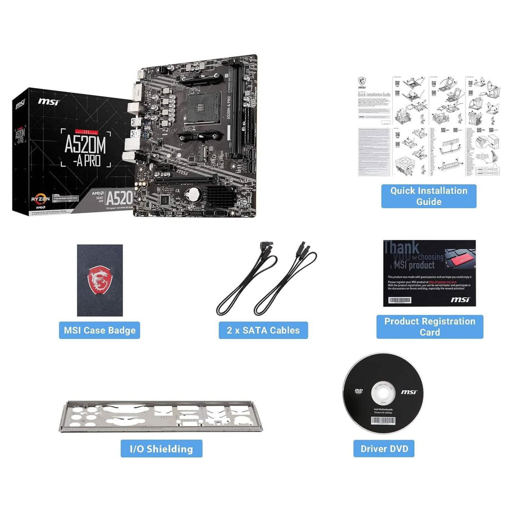 MSI A520M-A PRO Gaming Motherboard  (Refurbished)