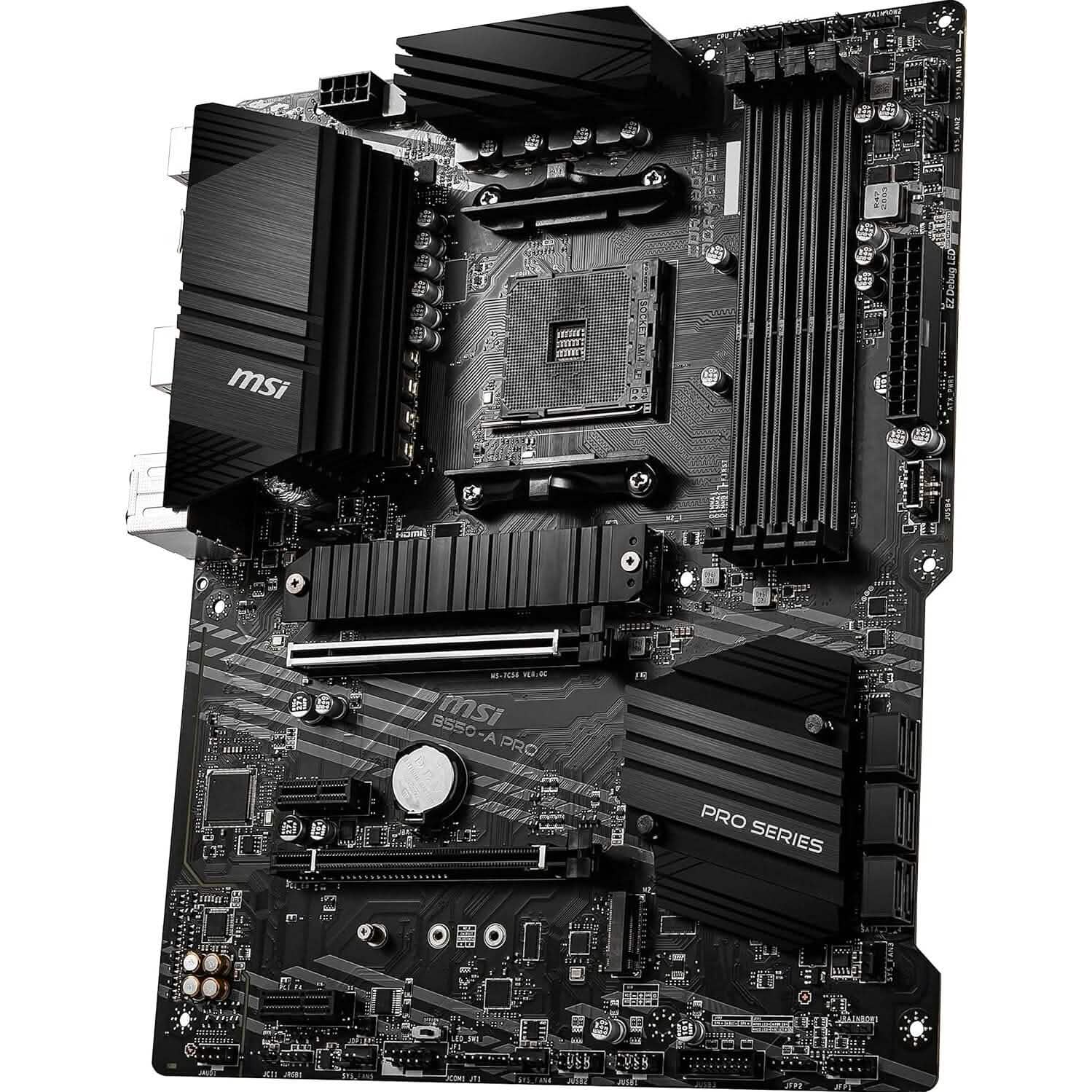 MSI B550-A PRO ProSeries Motherboard (AMD AM4, DDR4, PCIe 4.0, SATA 6Gb/s, M.2, USB 3.2 Gen 2, HDMI/DP, ATX) (Refurbished)