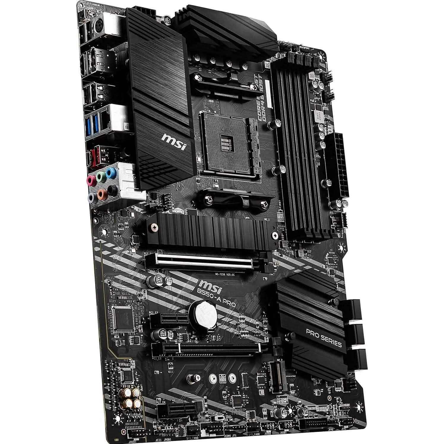 MSI B550-A PRO ProSeries Motherboard (AMD AM4, DDR4, PCIe 4.0, SATA 6Gb/s, M.2, USB 3.2 Gen 2, HDMI/DP, ATX) (Refurbished)
