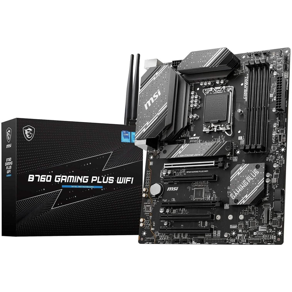 MSI B760 Gaming Plus WiFi Gaming Motherboard (Supports 12th/13th Gen Intel Processors, LGA 1700, DDR5, PCIe 4.0, M.2, 2.5Gbps LAN, USB 3.2 Gen2, Wi-Fi 6E, ATX) (Refurbished)