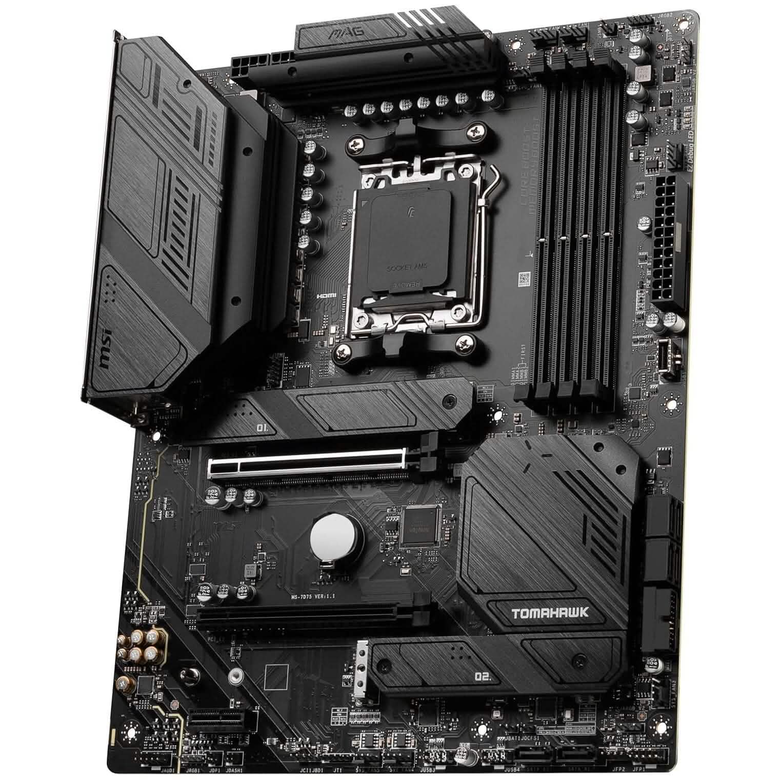 Carte mère gaming MSI MAG B650 Tomahawk WiFi (AM5, ATX, DDR5, PCIe 4.0, M.2, SATA 6Gb/s, USB 3.2 Gen 2, HDMI/DP, Wi-Fi 6E, Processeurs AMD Ryzen série 7000) (Reconditionnée)
