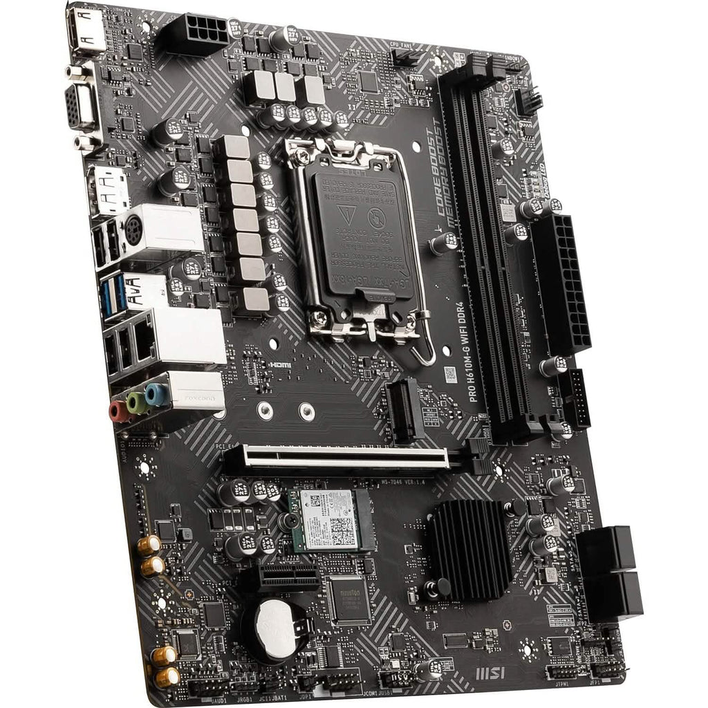 Carte mère MSI PRO H610M-G WiFi DDR4 ProSeries (mATX, Intel Core de 12e/13e génération, socket LGA 1700, DDR4, PCIe 4, LAN 2.5G, emplacements M.2, USB 3.2, Wi-Fi 6) (Reconditionné)