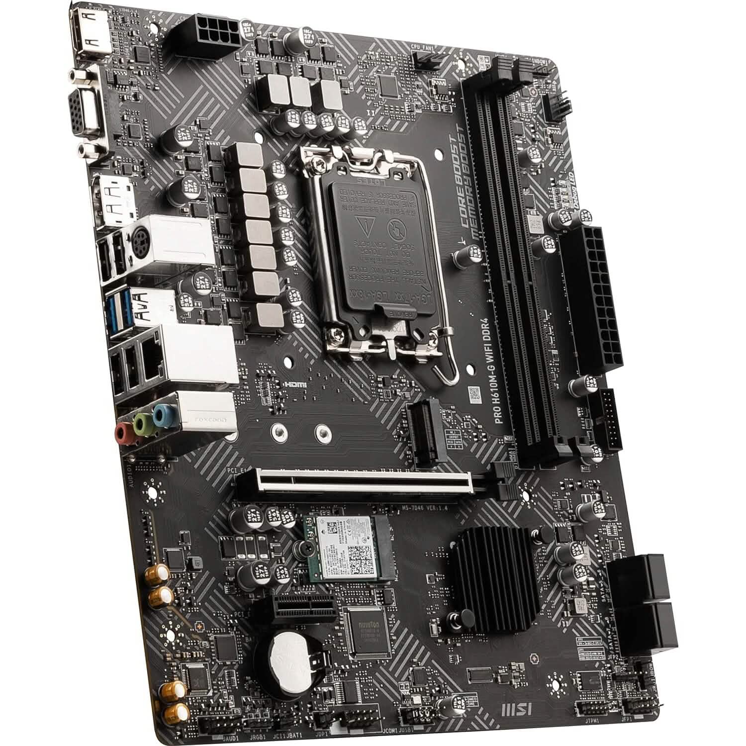 Carte mère MSI PRO H610M-G WiFi DDR4 ProSeries (mATX, Intel Core de 12e/13e génération, socket LGA 1700, DDR4, PCIe 4, LAN 2.5G, emplacements M.2, USB 3.2, Wi-Fi 6) (Reconditionné)