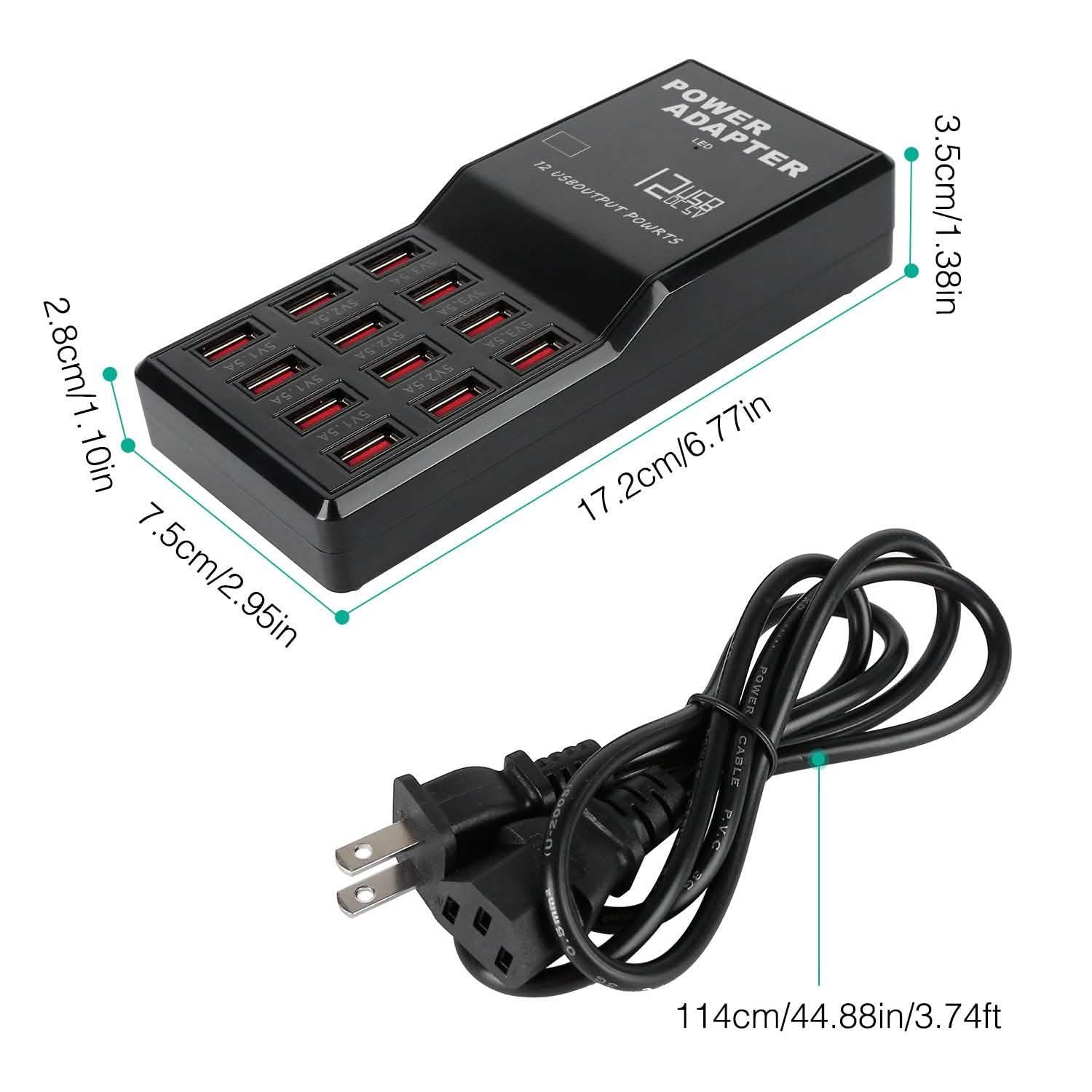 Multi 12 Port USB Charging Station Hub