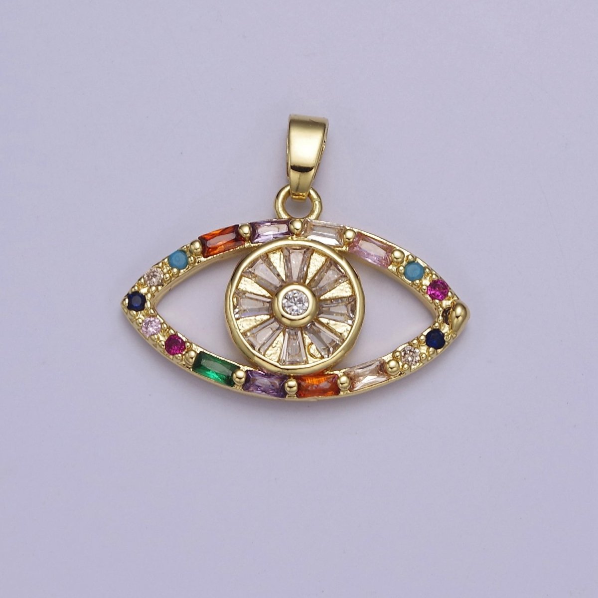 Multi Color Evil Eye Pendant Cubic Eye Charm J-523