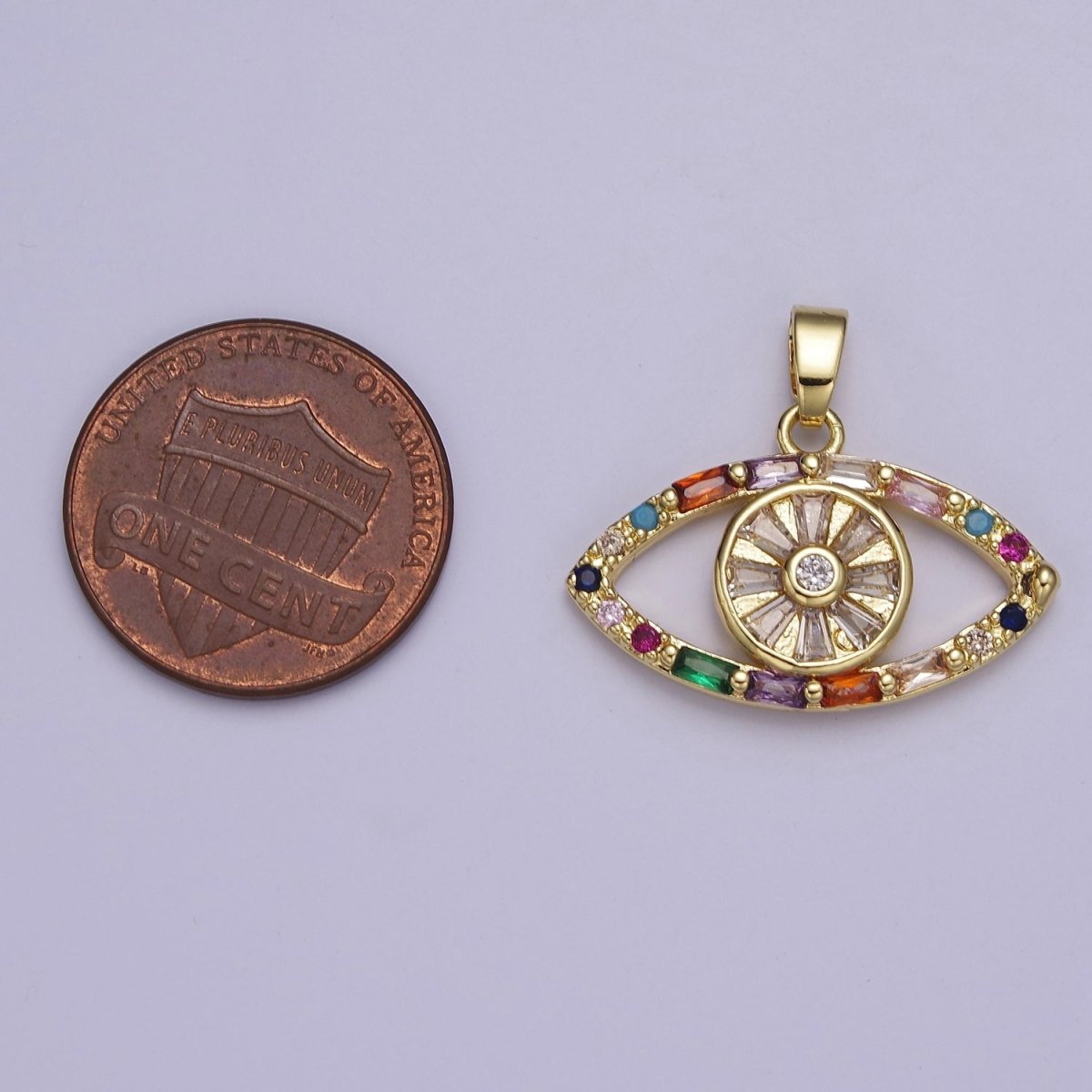 Multi Color Evil Eye Pendant Cubic Eye Charm J-523