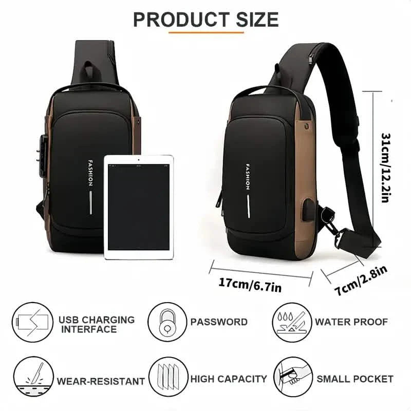 Multi-functional Trendy Sling Bag with Password Lock
