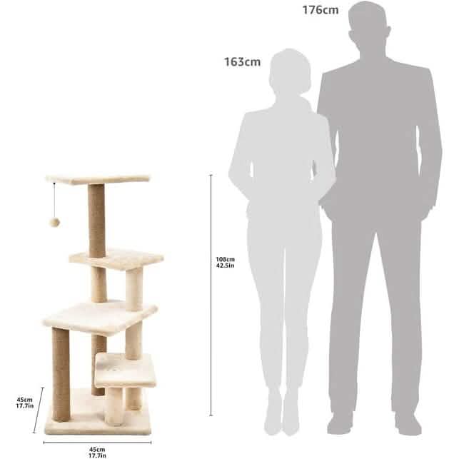 Arbre à chat multiplateforme avec poteau à griffer