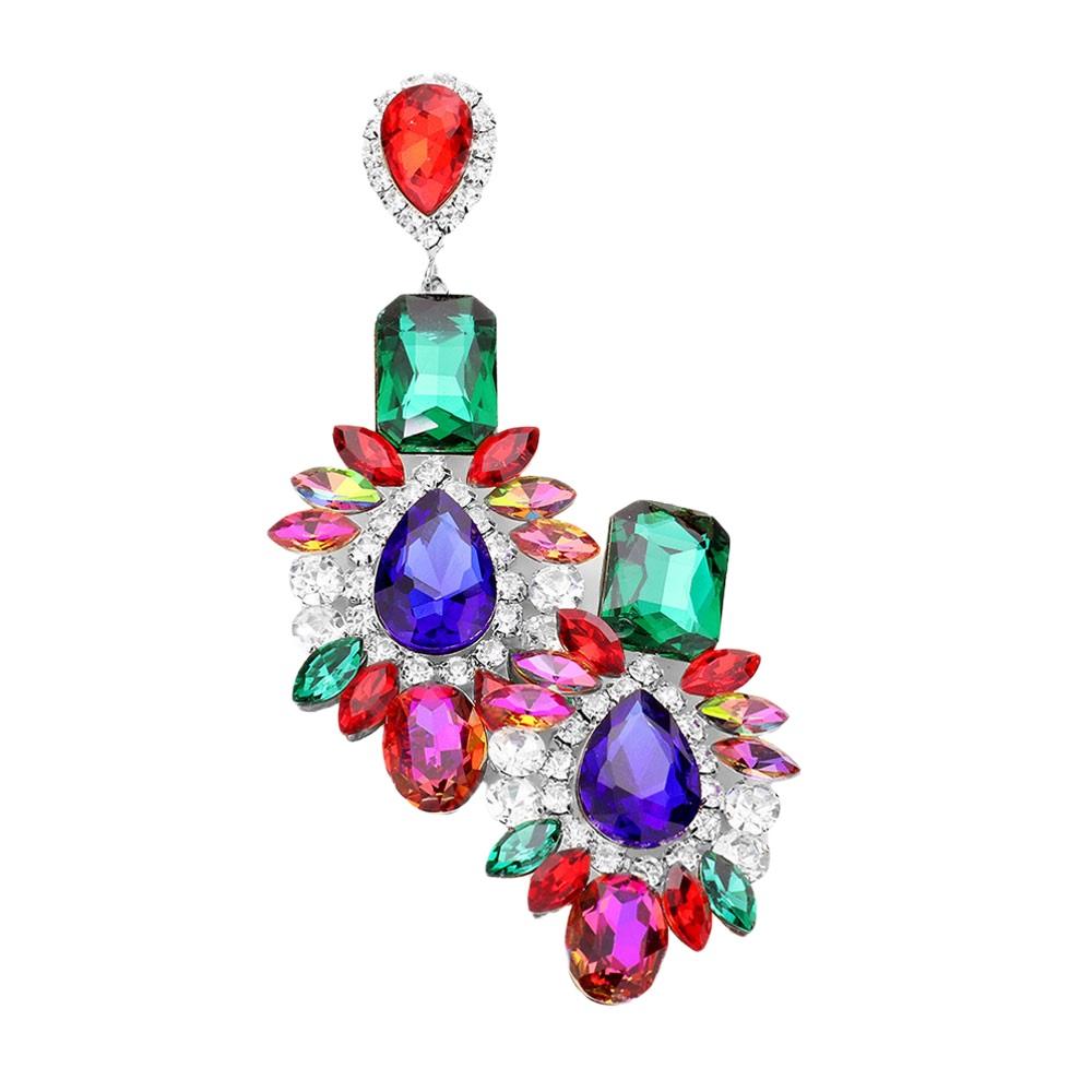 Multi Stone Evening Earrings