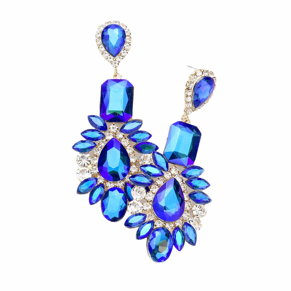 Multi Stone Evening Earrings