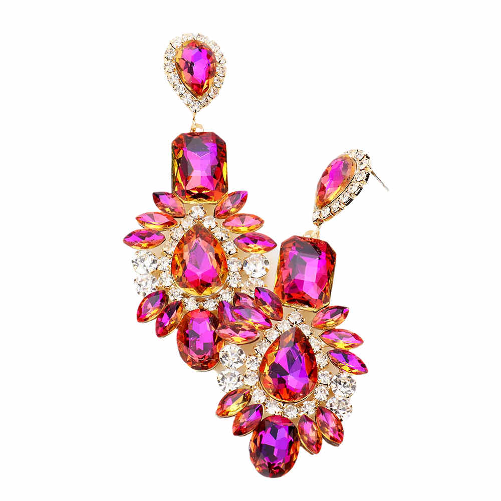 Multi Stone Evening Earrings