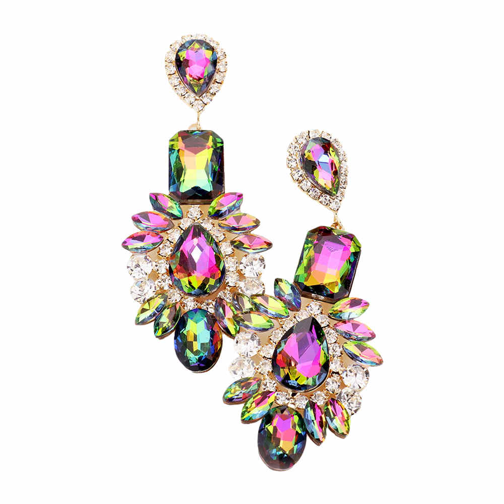 Multi Stone Evening Earrings