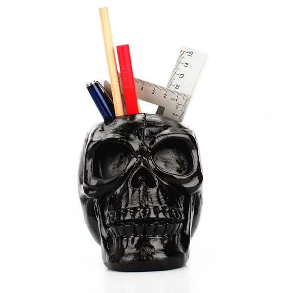 Multifunction Creative Skull Storage Stationery Holder