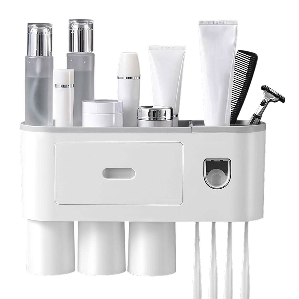 Multifunctional Wall Mount Toothbrush Holder Rack Organizer