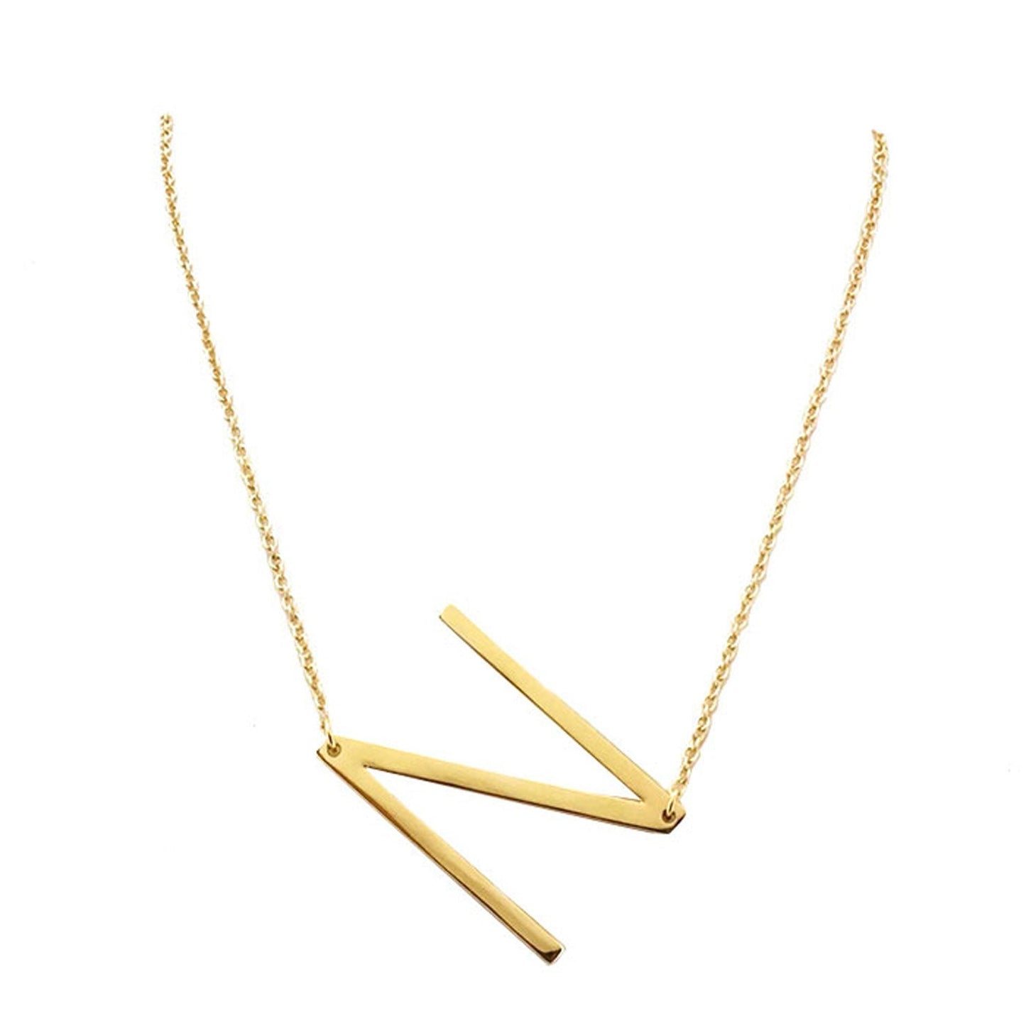 N Monogram Metal Pendant Necklace