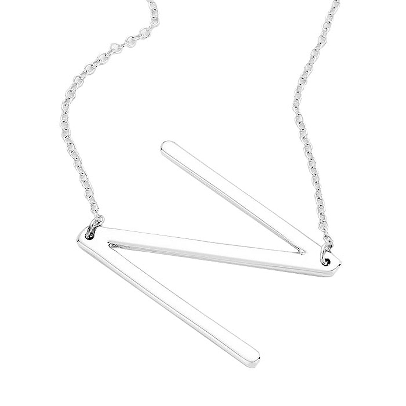 N Monogram Metal Pendant Necklace