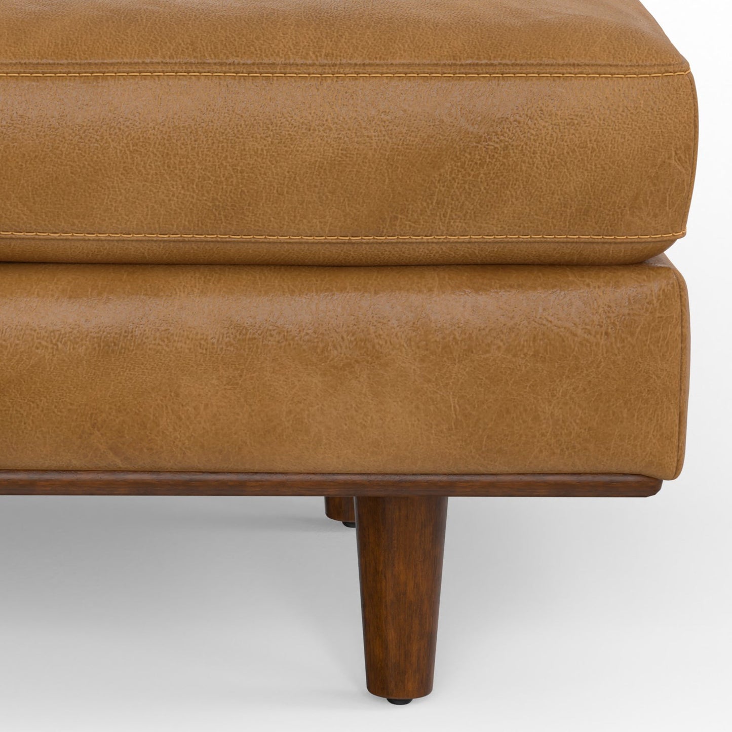 Morrison Ottoman in Sienna Genuine Leather