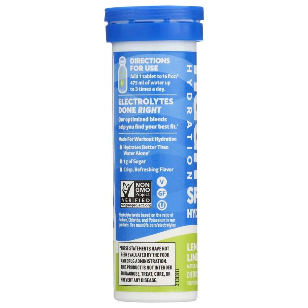 NUUN Sport Lemon Lime -Hydrating Electrolytes for Exercise & On-the-Go 10 tb