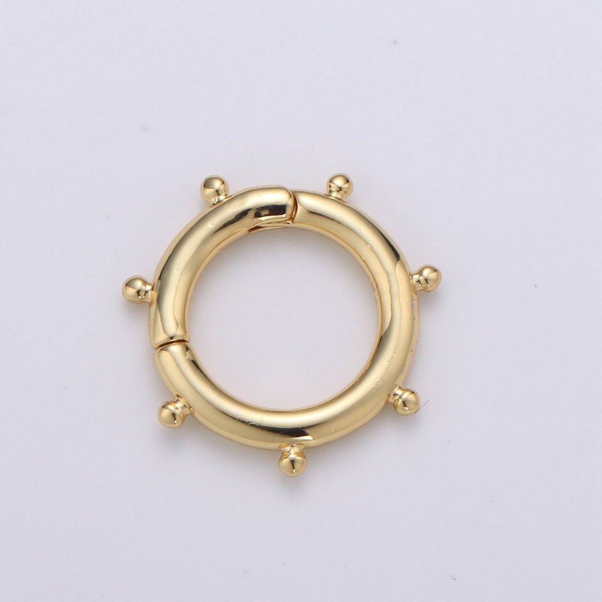 Nautical Gold Spirng Gate Ring, Gold Filled Pull Gate Ring, Ferris Wheel Gold Filled Carabiner Clasp For Connector Wristlet Holder  L-092
