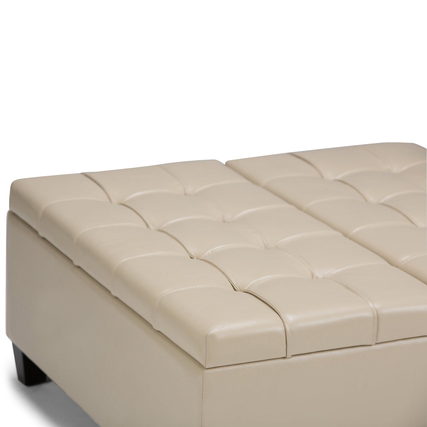 Harrison 36 Inch Wide Coffee Table Storage Ottoman in Satin