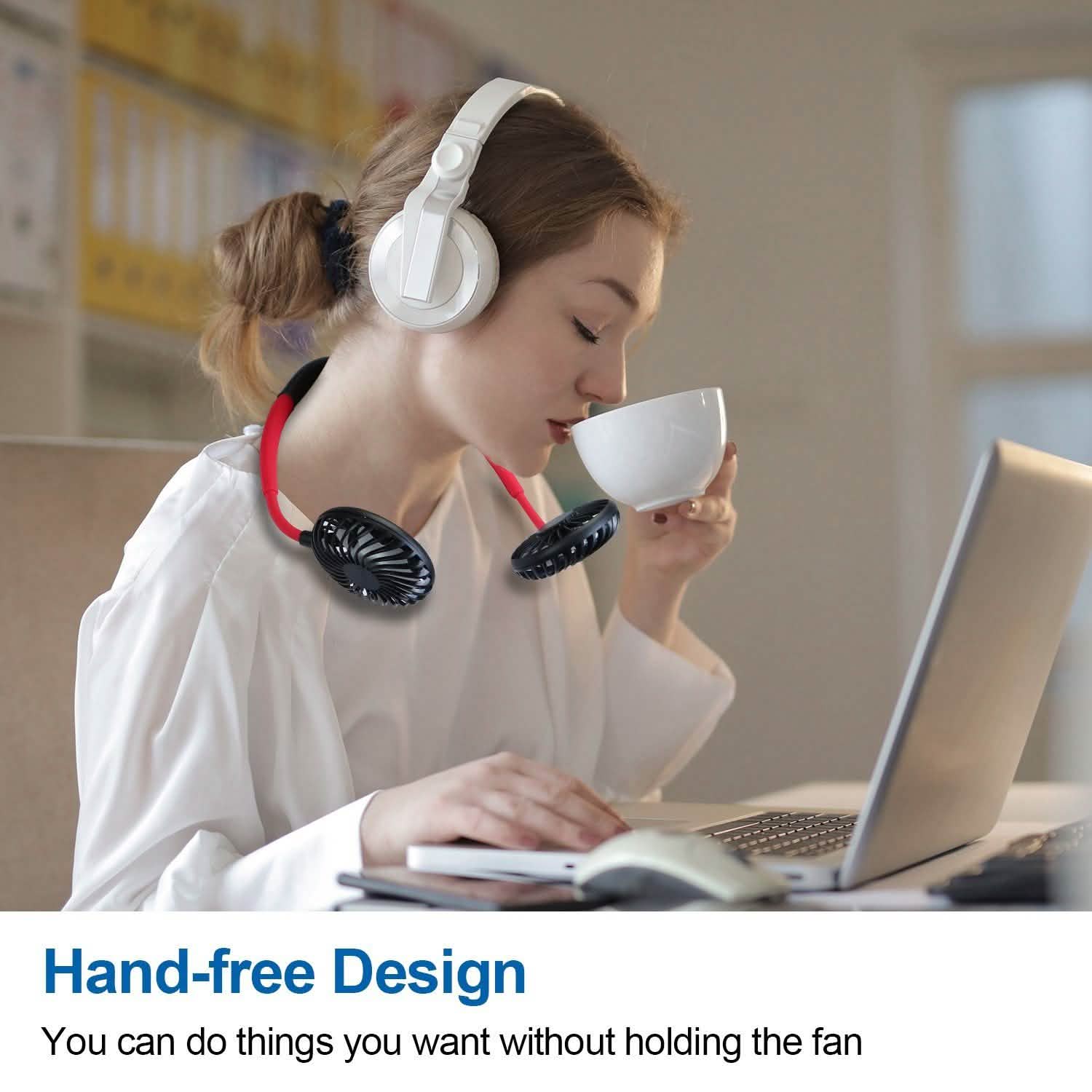 Neck Hanging Fan Hand Free Portable