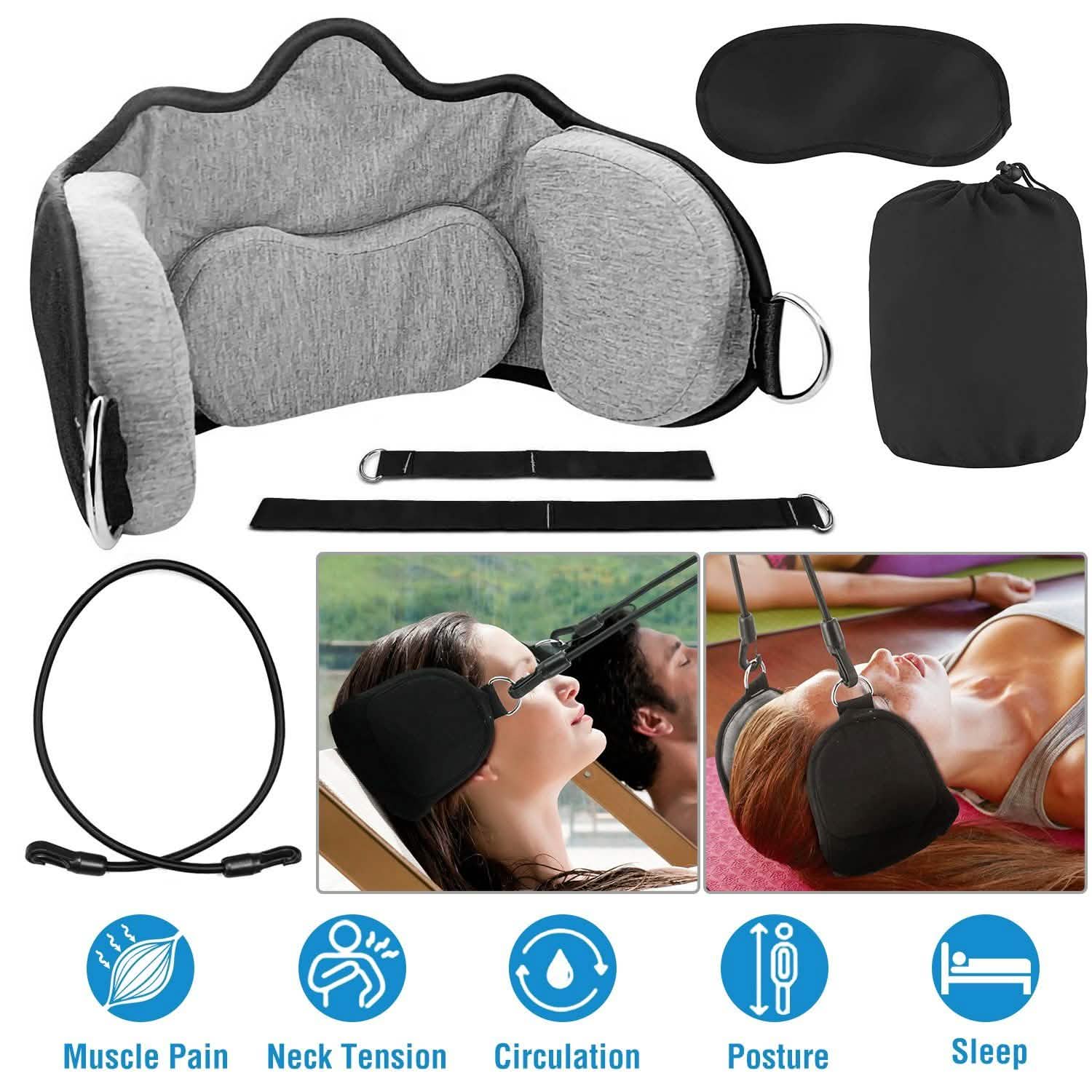 Hamac de Cou Tête Portable Traction Cervicale Soulagement Hamac