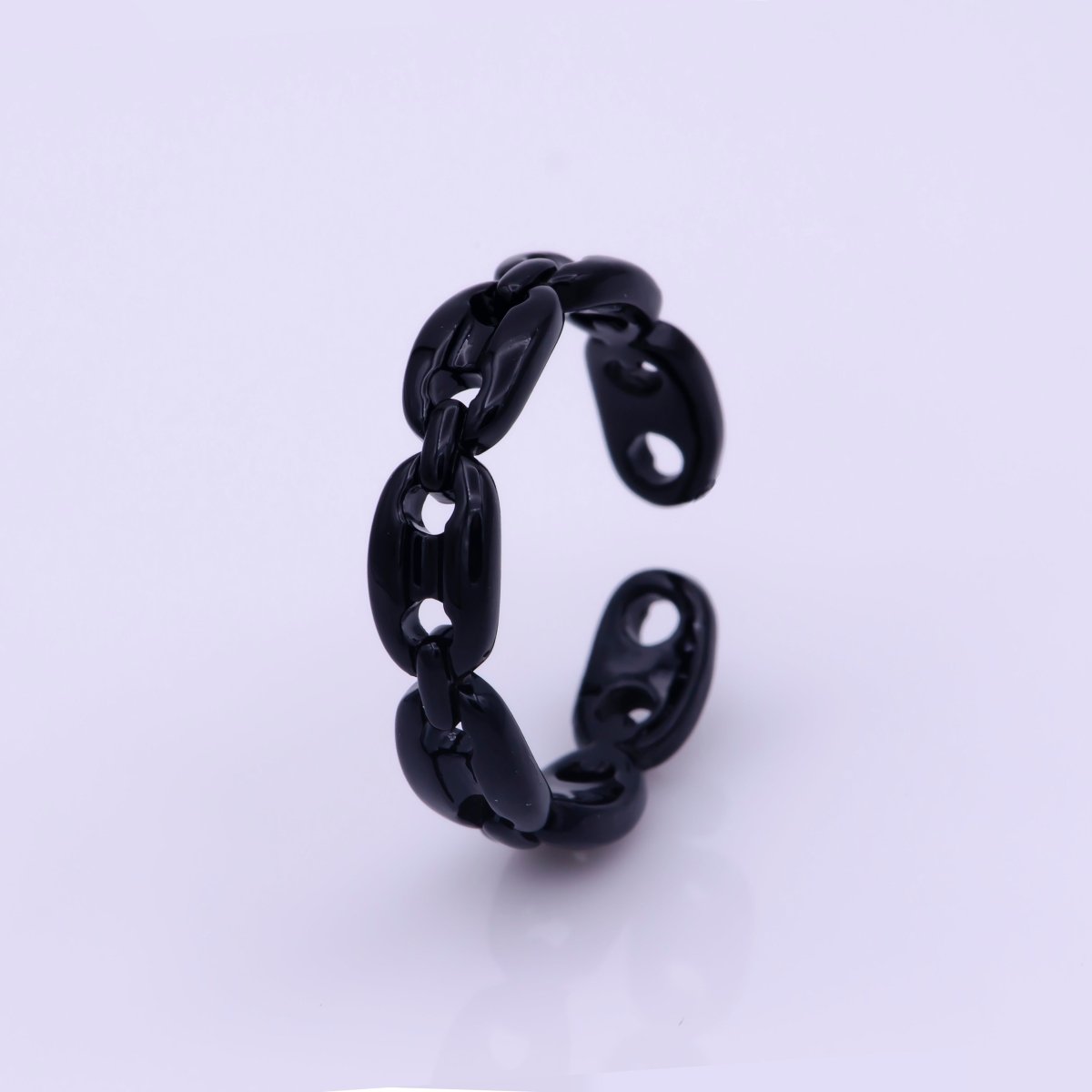 Neon Anchor Ring Link Chain Ring Enamel Statement Jewelry Open Adjustable Ring Y2K Colorful Ring